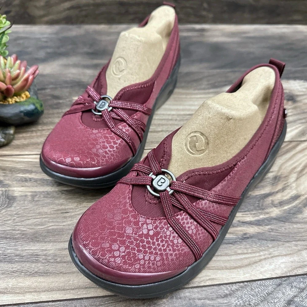 NIB Bzees Rosie 8M Comfort Slip On Shoes Flats Loafers Wine - Picture 3 of 12